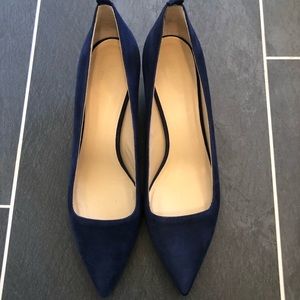 Everlane Editor Shoe in Suede Navy